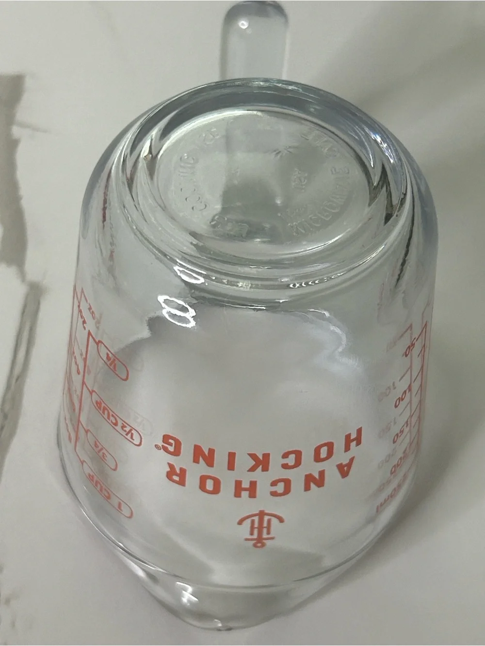 Anchor Hocking Clear Glass Measuring Cup with Red Markings